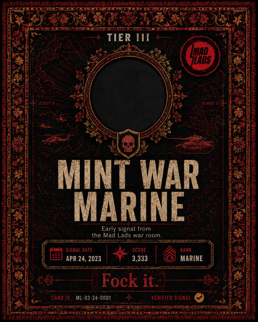 Mint War Marine scorecard